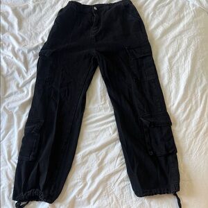 Black Cargo Jogger Pants